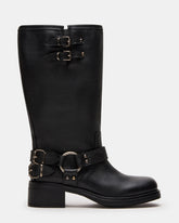 ASTOR BLACK LEATHER WIDE CALF