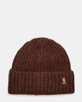 LOGO BEANIE DARK BROWN