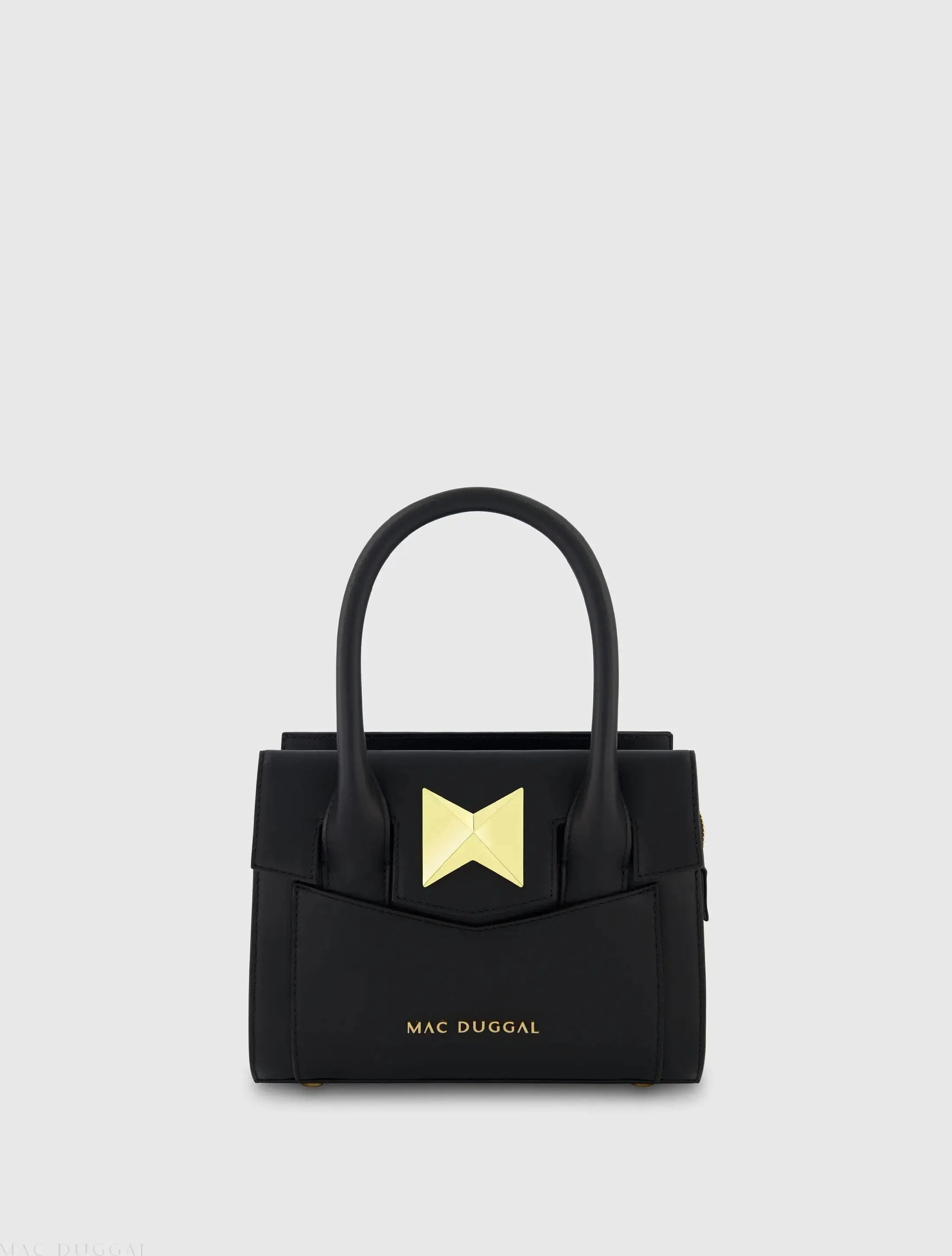 Small Leather Tote Bag With Gold Hardware - FINAL SALE